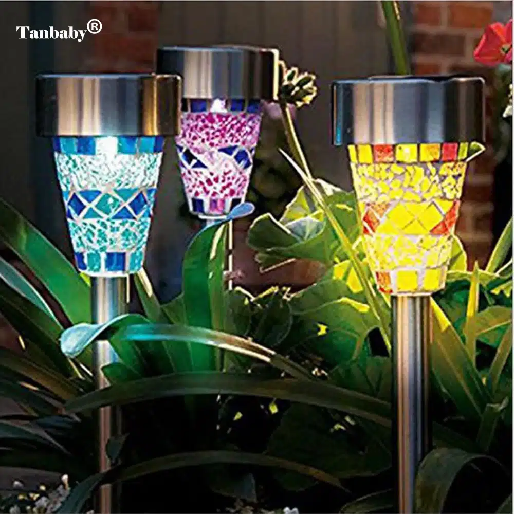 Tanbaby 3pcs/Lot Solar panel LED Mosaic Light IP65 Landscape Garden lamp Yard Path Lawn Solar Lamps Light solar powered 7