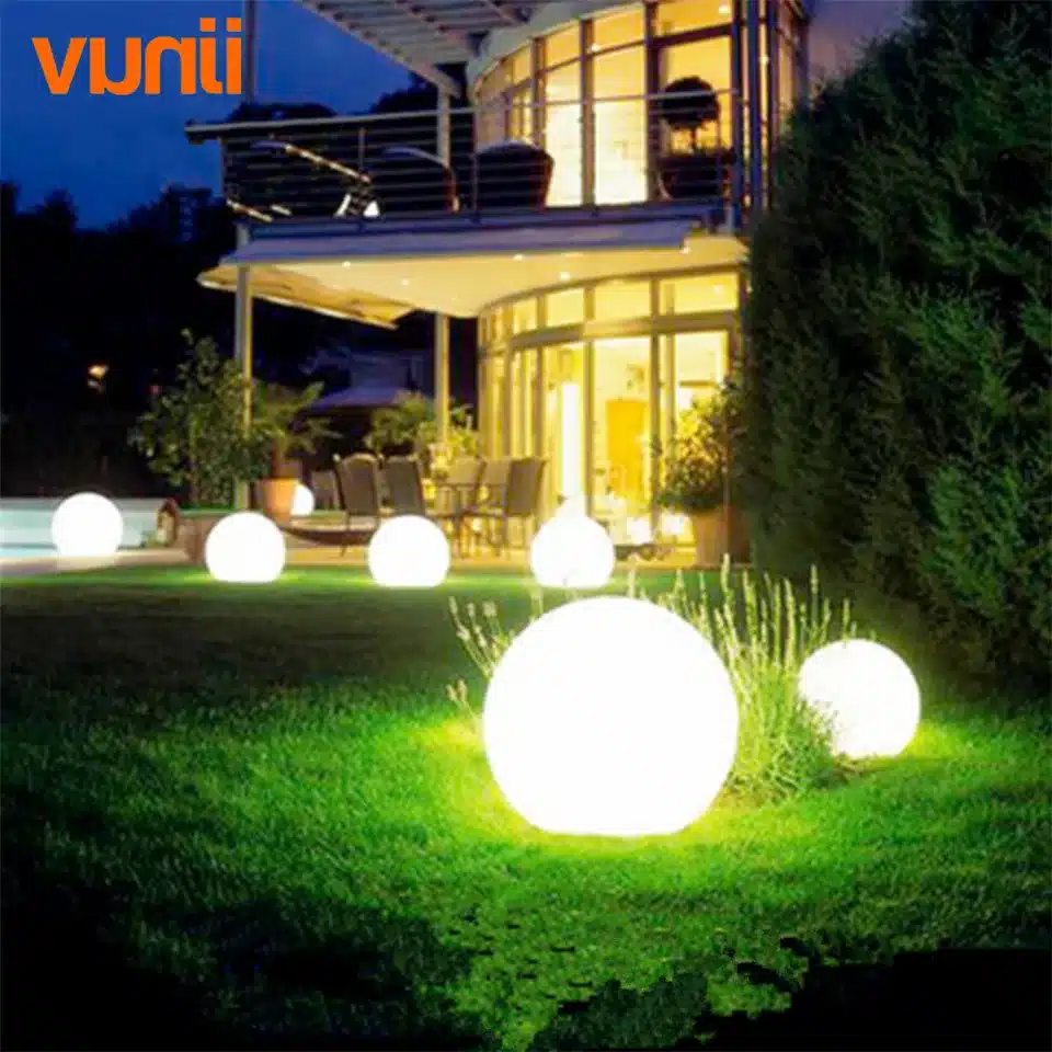 Vunji IP65 LED Solar Garden Ball Light Solar Powered Lawn Lamp with Light sensor for Path Garden Outdoor Holiday Deco 10