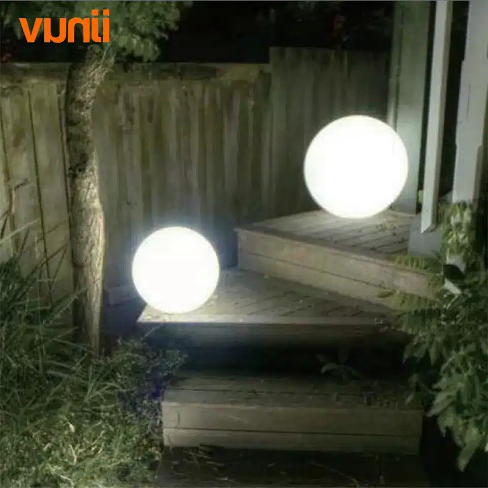 Vunji IP65 LED Solar Garden Ball Light Solar Powered Lawn Lamp with Light sensor for Path Garden Outdoor Holiday Deco 17