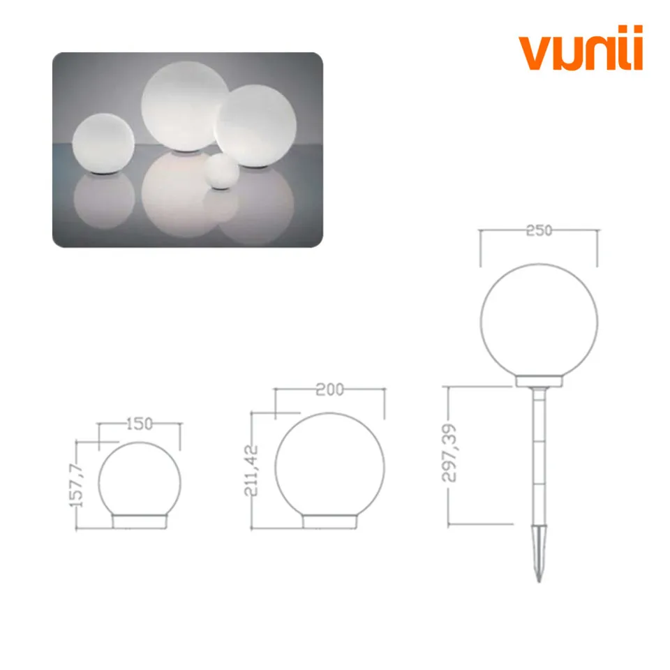 Vunji IP65 LED Solar Garden Ball Light Solar Powered Lawn Lamp with Light sensor for Path Garden Outdoor Holiday Deco 21