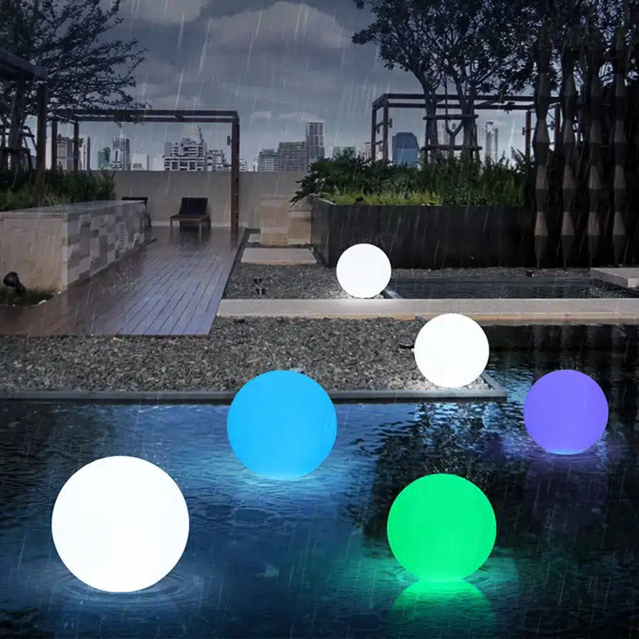 Rechargeable Remote Control RGB Colorful LED Floating Ball illuminated swimming pool ball light IP68 Outdoor Garden Light 14