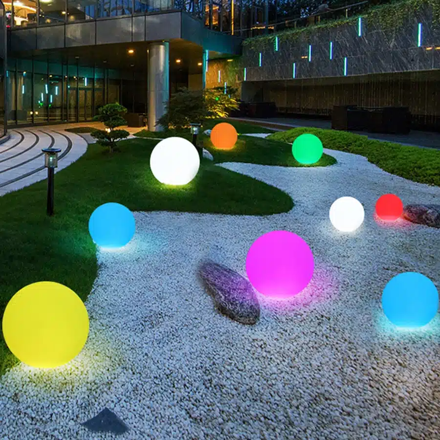 Rechargeable Remote Control RGB Colorful LED Floating Ball illuminated swimming pool ball light IP68 Outdoor Garden Light 15