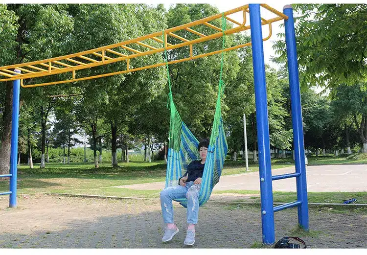 Garden balcony Breathable Ice Mesh Hammock Outdoor Swing Chair Indoor Safety Portable Lightweight Patio Swings with pillow HW04 10