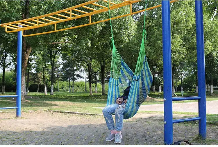 Garden balcony Breathable Ice Mesh Hammock Outdoor Swing Chair Indoor Safety Portable Lightweight Patio Swings with pillow HW04 11