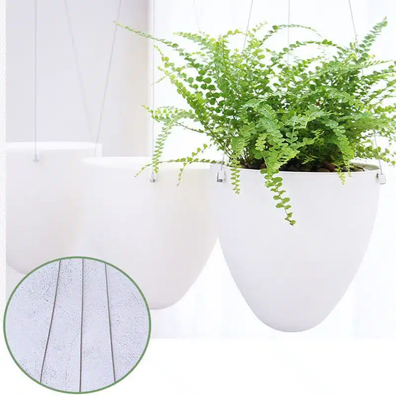 Mini White Lazy Flower Pot Plastic Succulent Plant Pots Water Hanging Pots Watering Garden Pots Planters Home Decoration 10