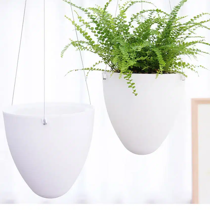Mini White Lazy Flower Pot Plastic Succulent Plant Pots Water Hanging Pots Watering Garden Pots Planters Home Decoration 13