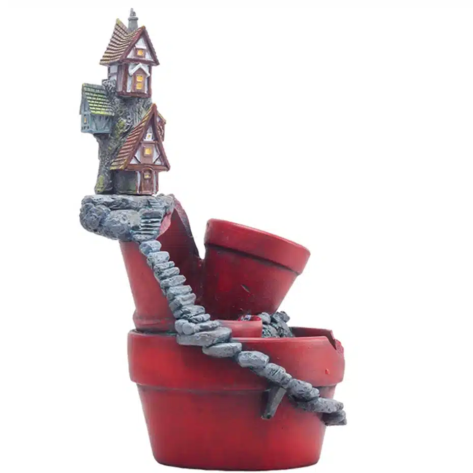 Creative Castle House Shaped Resin Garden Pot New Novelty Bonsai Plant Flower Pot for Rural House Planter Office Desk Decoration 7