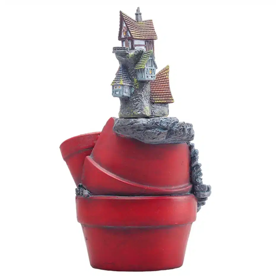 Creative Castle House Shaped Resin Garden Pot New Novelty Bonsai Plant Flower Pot for Rural House Planter Office Desk Decoration 8