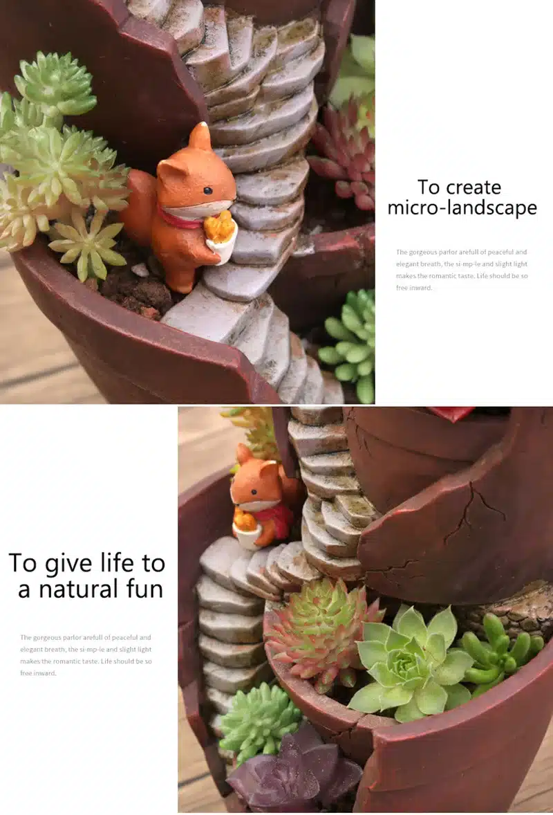 2018 Home Decoration Creative Resin House Shaped Garden Pot Bonsai Plant Flower Pots for Succulent Planter Retro Desktop Potted 4