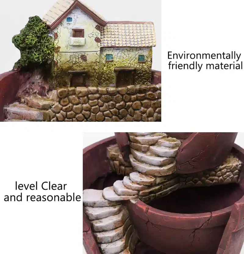 2018 Home Decoration Creative Resin House Shaped Garden Pot Bonsai Plant Flower Pots for Succulent Planter Retro Desktop Potted 5