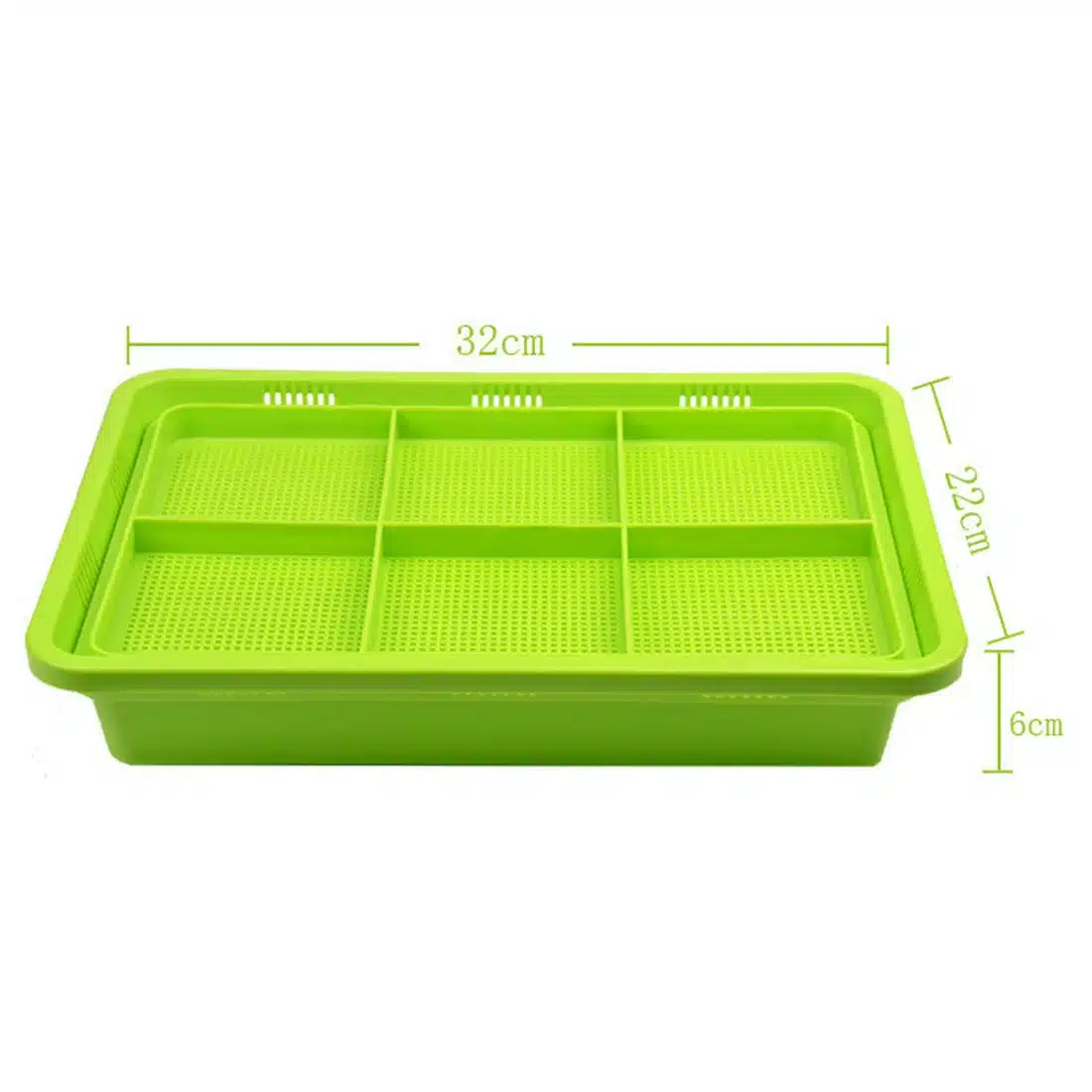 New Double Plastic Thickened Nursery Pots Colored Vegetable Tray For Rectangular Balcony Gardening Planter Garden Pot - Green 12