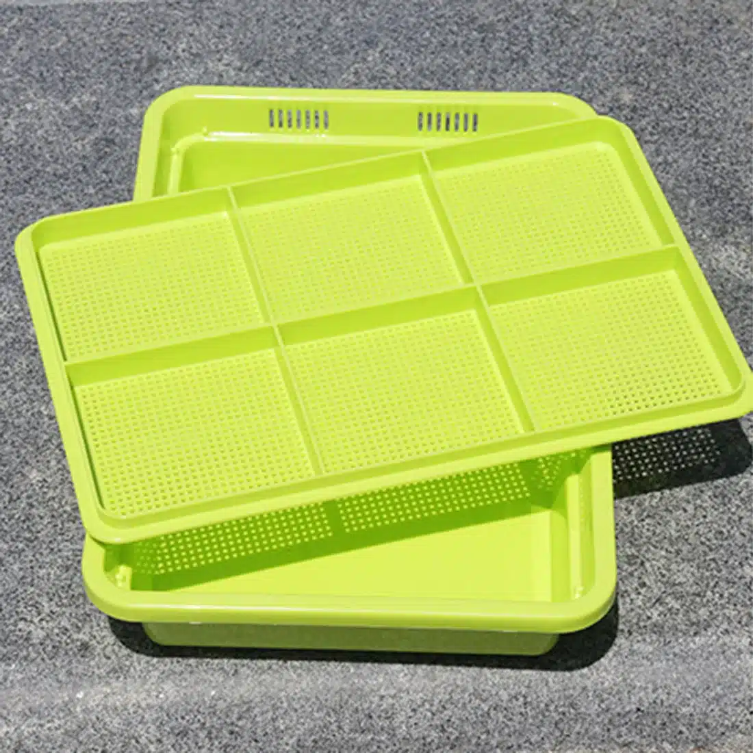 New Double Plastic Thickened Nursery Pots Colored Vegetable Tray For Rectangular Balcony Gardening Planter Garden Pot - Green 15