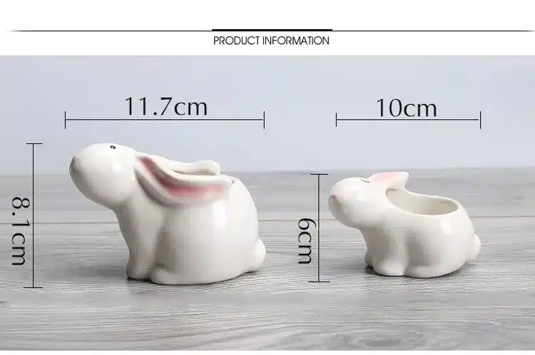YeFine Creative Cartoon Rabbit Ceramic Gardening Flowerpot Green Plant Pot Fleshy Garden Pot Culture Fashion Home Decoration 12