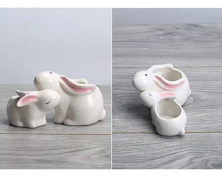 YeFine Creative Cartoon Rabbit Ceramic Gardening Flowerpot Green Plant Pot Fleshy Garden Pot Culture Fashion Home Decoration 14