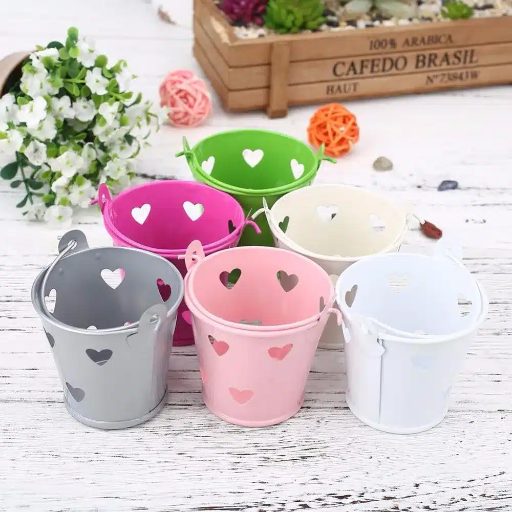 2017 Decorative Bucket Flower Pot Succulent Planter Bonsai Pot Vertical Planter Vertical Garden Pots Plant Balcony Decorations 10