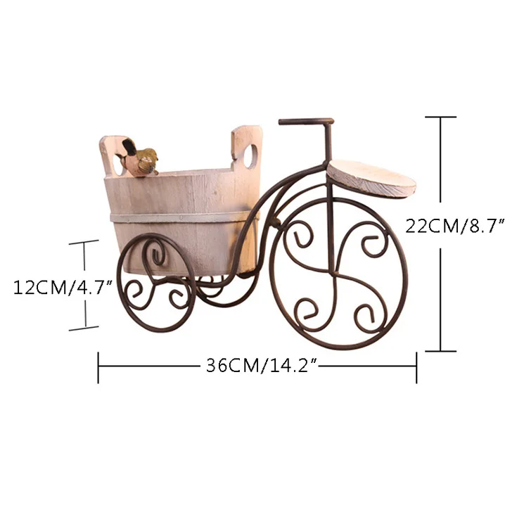 European Wrought Iron Bicycle Flower Stand Flower Pot Creative Craft Desktop Planter Garden Pots Garden Supplies Home Decoration 7