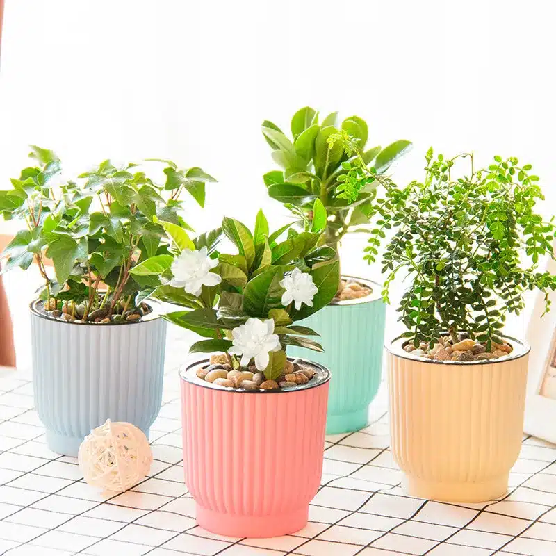 WHISM Plastic Self-watering Flower Pot Indoor Green Plant Pot Desktop Garden Pots Automatic Water Absorption Flower Planter 13