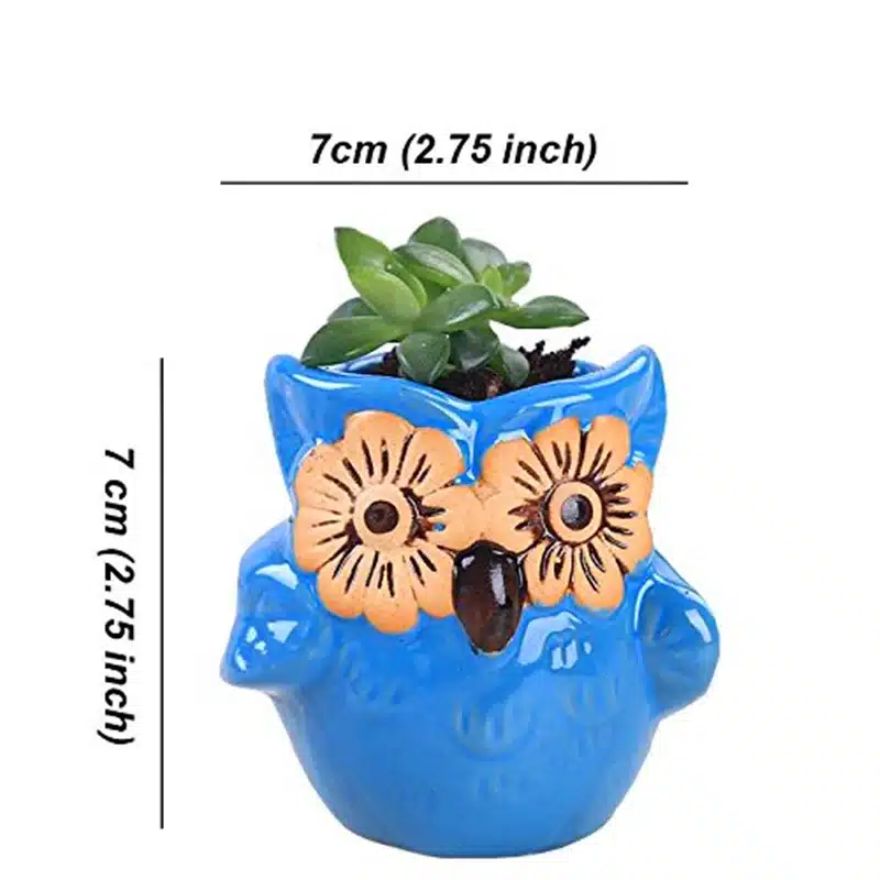 2.7 Inch Owl Pot Ceramic Flowing Glaze Base Serial Set Succulent Cactus Plant Flower Pot Container Planter Bonsai Garden Pots 16