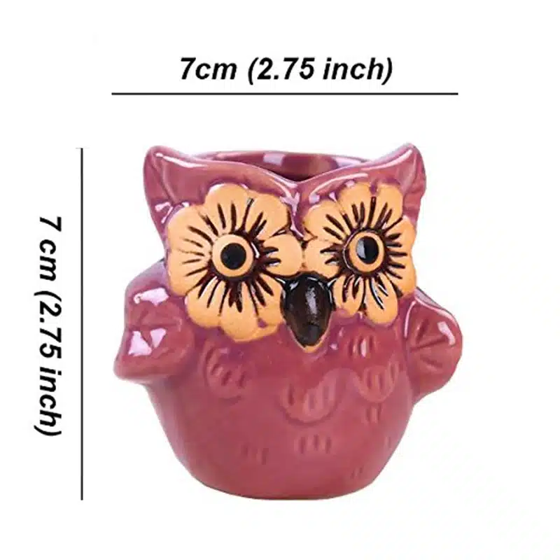 2.7 Inch Owl Pot Ceramic Flowing Glaze Base Serial Set Succulent Cactus Plant Flower Pot Container Planter Bonsai Garden Pots 17