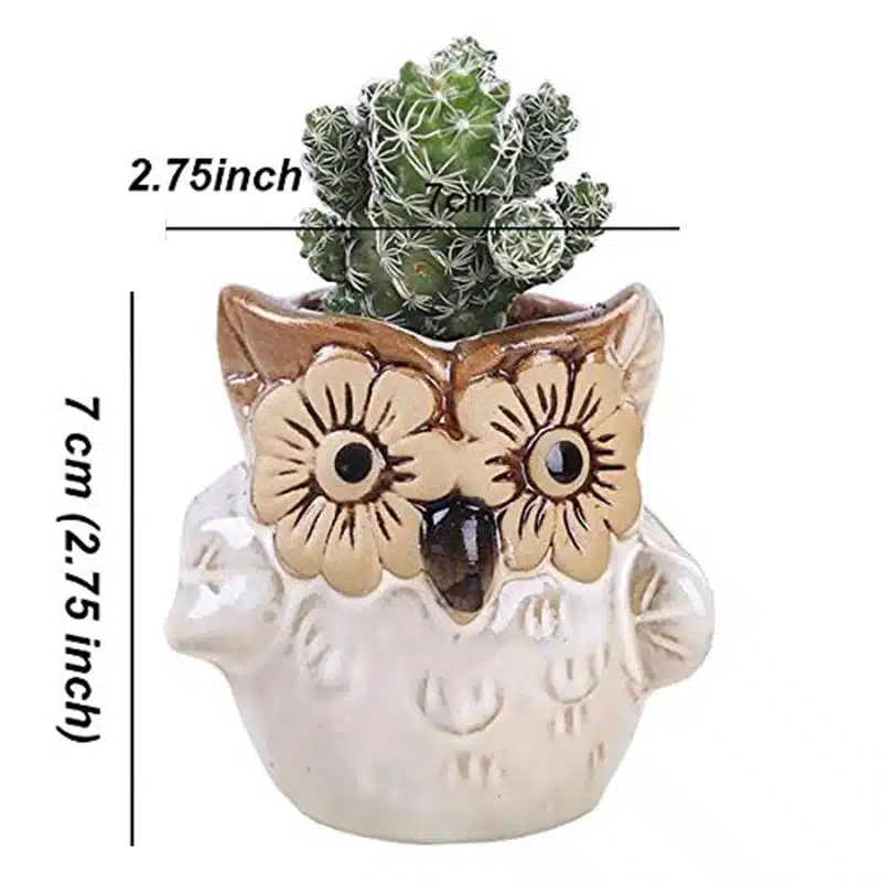 2.7 Inch Owl Pot Ceramic Flowing Glaze Base Serial Set Succulent Cactus Plant Flower Pot Container Planter Bonsai Garden Pots 18