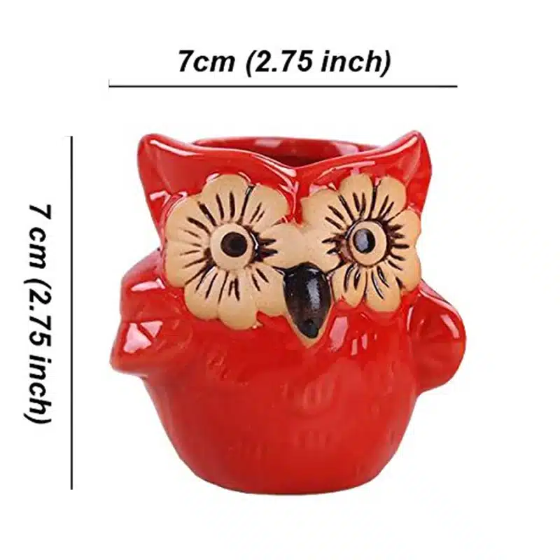 2.7 Inch Owl Pot Ceramic Flowing Glaze Base Serial Set Succulent Cactus Plant Flower Pot Container Planter Bonsai Garden Pots 19