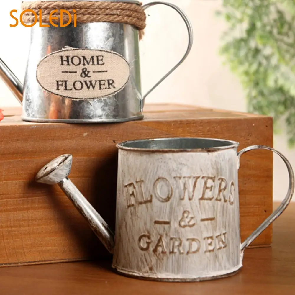 Retro Metal Flower Pot Succulent Planter Plant Bucket Bonsai Pot Vertical Garden Pots Vertical Planter Balcony Decoration 12