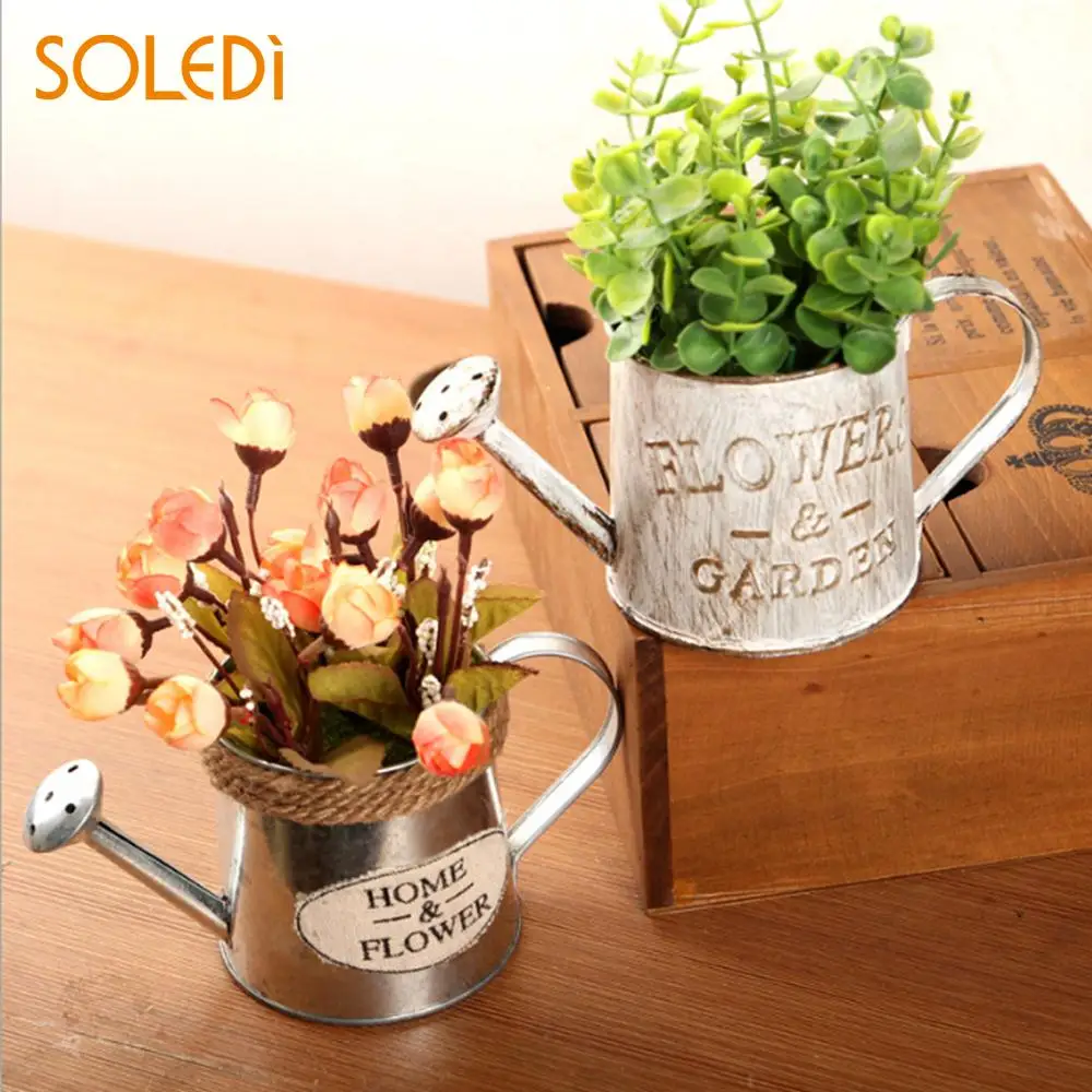Retro Metal Flower Pot Succulent Planter Plant Bucket Bonsai Pot Vertical Garden Pots Vertical Planter Balcony Decoration 13