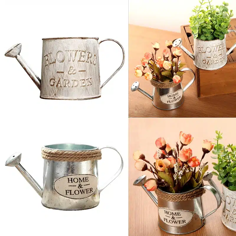 Retro Metal Flower Pot Succulent Planter Plant Bucket Bonsai Pot Vertical Garden Pots Vertical Planter Balcony Decoration 16
