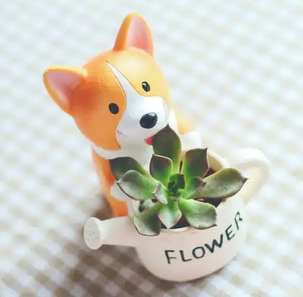 Creative Resin Flowerpot Kawaii Corgi Garden Pots Planters Jardin Bonsai Desk Succulent Flower Pot Can Mix Order Dropshipping 12