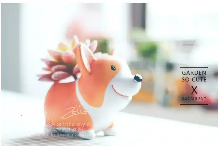Creative Resin Flowerpot Kawaii Corgi Garden Pots Planters Jardin Bonsai Desk Succulent Flower Pot Can Mix Order Dropshipping 16