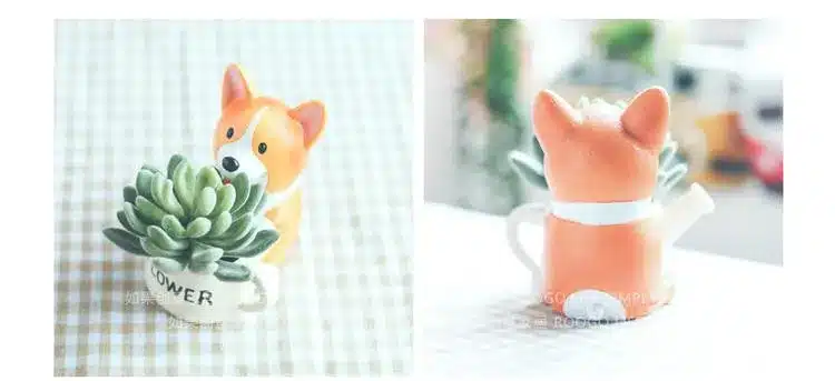 Creative Resin Flowerpot Kawaii Corgi Garden Pots Planters Jardin Bonsai Desk Succulent Flower Pot Can Mix Order Dropshipping 18
