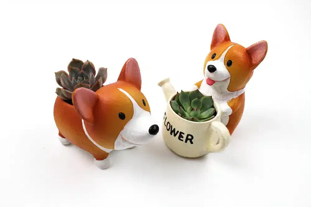 Creative Resin Flowerpot Kawaii Corgi Garden Pots Planters Jardin Bonsai Desk Succulent Flower Pot Can Mix Order Dropshipping 23