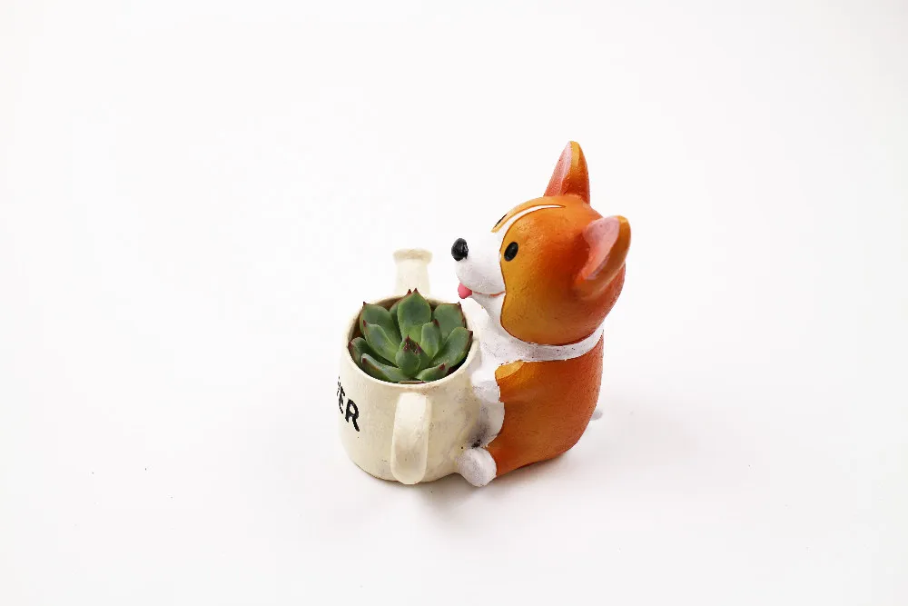 Creative Resin Flowerpot Kawaii Corgi Garden Pots Planters Jardin Bonsai Desk Succulent Flower Pot Can Mix Order Dropshipping 28