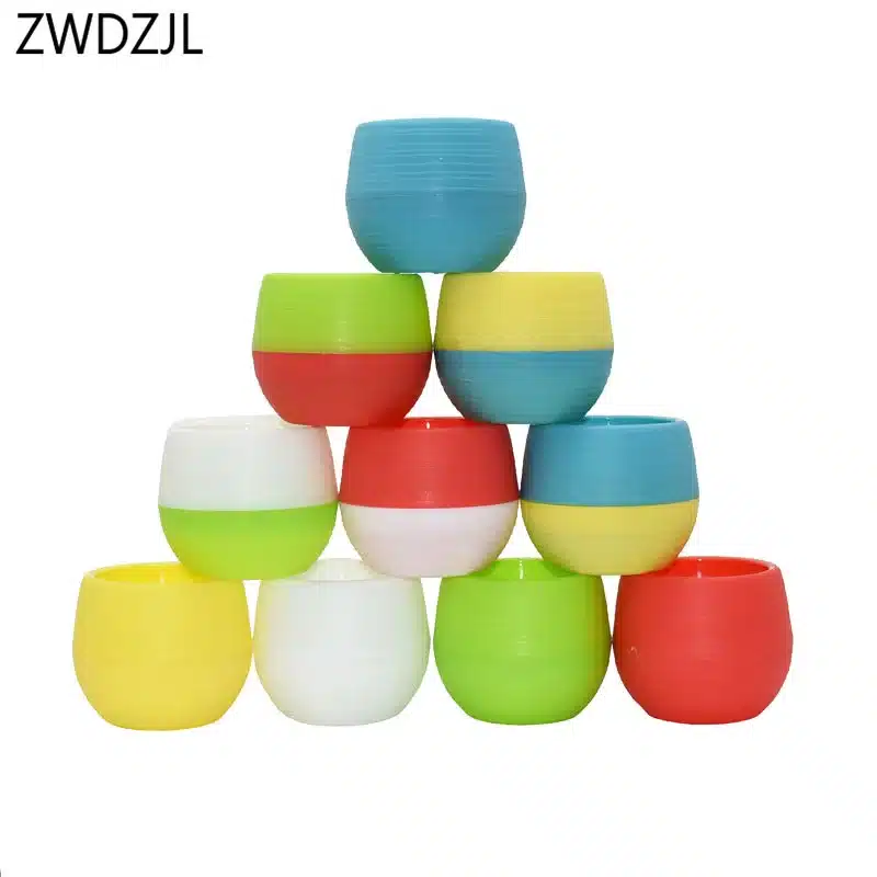 Miniature Plastic Flower pots Succulents Garden Potted Maceteros Bloempot Bonsai Balcony Decor 25pcs 10
