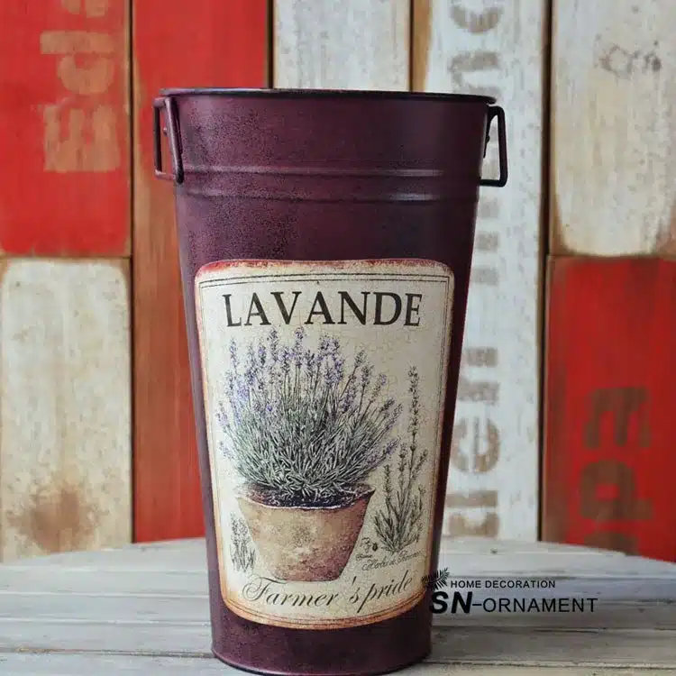 Retro Large Tin Bucket modern flower arranging Barrel Home Decoration Crafts Garden Pots Planters 7