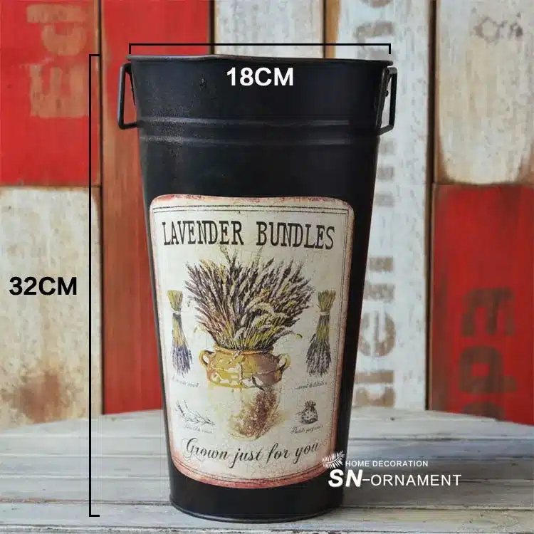 Retro Large Tin Bucket modern flower arranging Barrel Home Decoration Crafts Garden Pots Planters 10