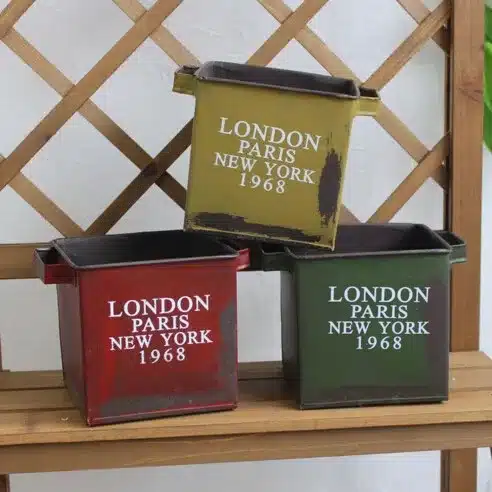 Vintage metal flower pots planters macetas saksi garden pots flower vase de fleur vasi bonsai macetas decorativas stand planter 9