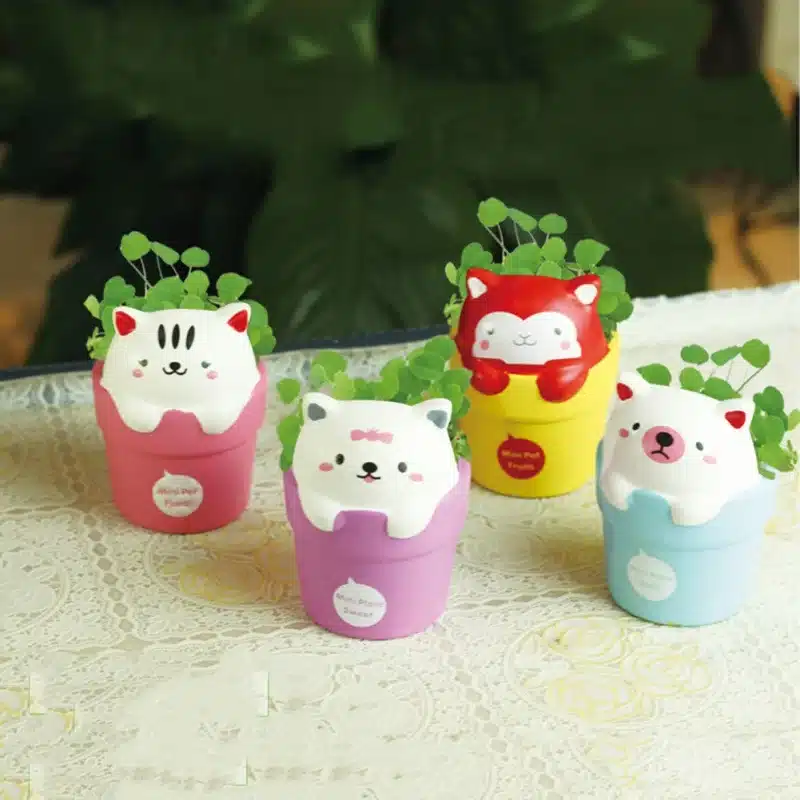 Funny Ceramic Flowerpot Planter Bonsai Garden Pots Planters Jardin Bonsai Desk Succulent Flower Pot Animal Pots 1
