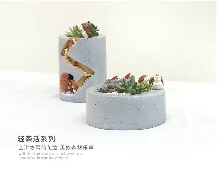 Creative Micro Landscape Flower Pot Hanging Hedgehog Design Flowers Baskets Succulents Plants Holder House Bonsai Garden Pots 2