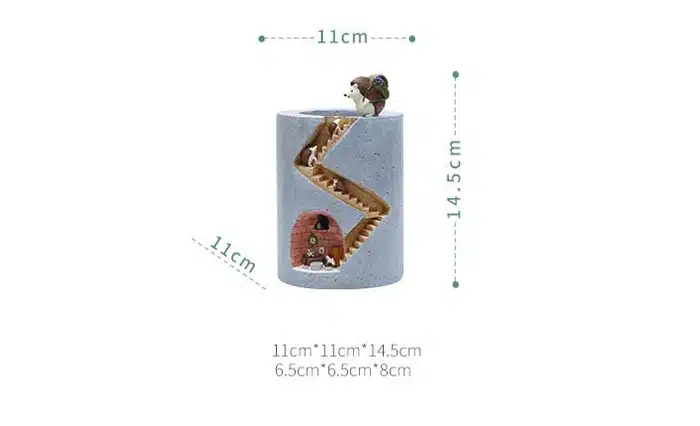 Creative Micro Landscape Flower Pot Hanging Hedgehog Design Flowers Baskets Succulents Plants Holder House Bonsai Garden Pots 4