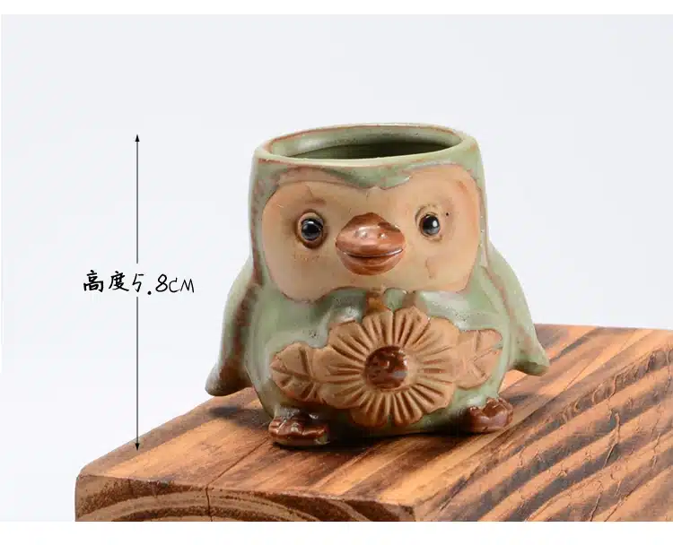 4pcs/set Cartoon Pengui-shaped Flower Pot Succulent Pot Fleshy Planters Small Pottery Vase Home / Garden Pot 10
