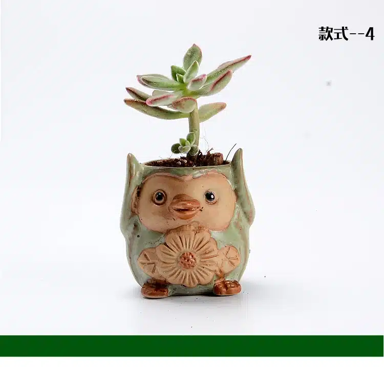 4pcs/set Cartoon Pengui-shaped Flower Pot Succulent Pot Fleshy Planters Small Pottery Vase Home / Garden Pot 14