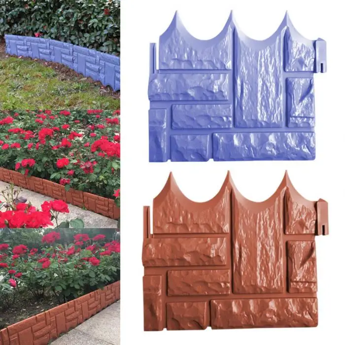 Garden Brick Cement Fence Cement Stone Mold Concrete Flower Courtyard Lawn Mould Maker 11