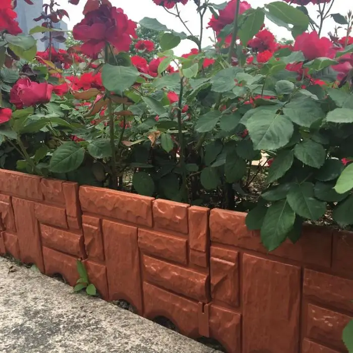 Garden Brick Cement Fence Cement Stone Mold Concrete Flower Courtyard Lawn Mould Maker 22
