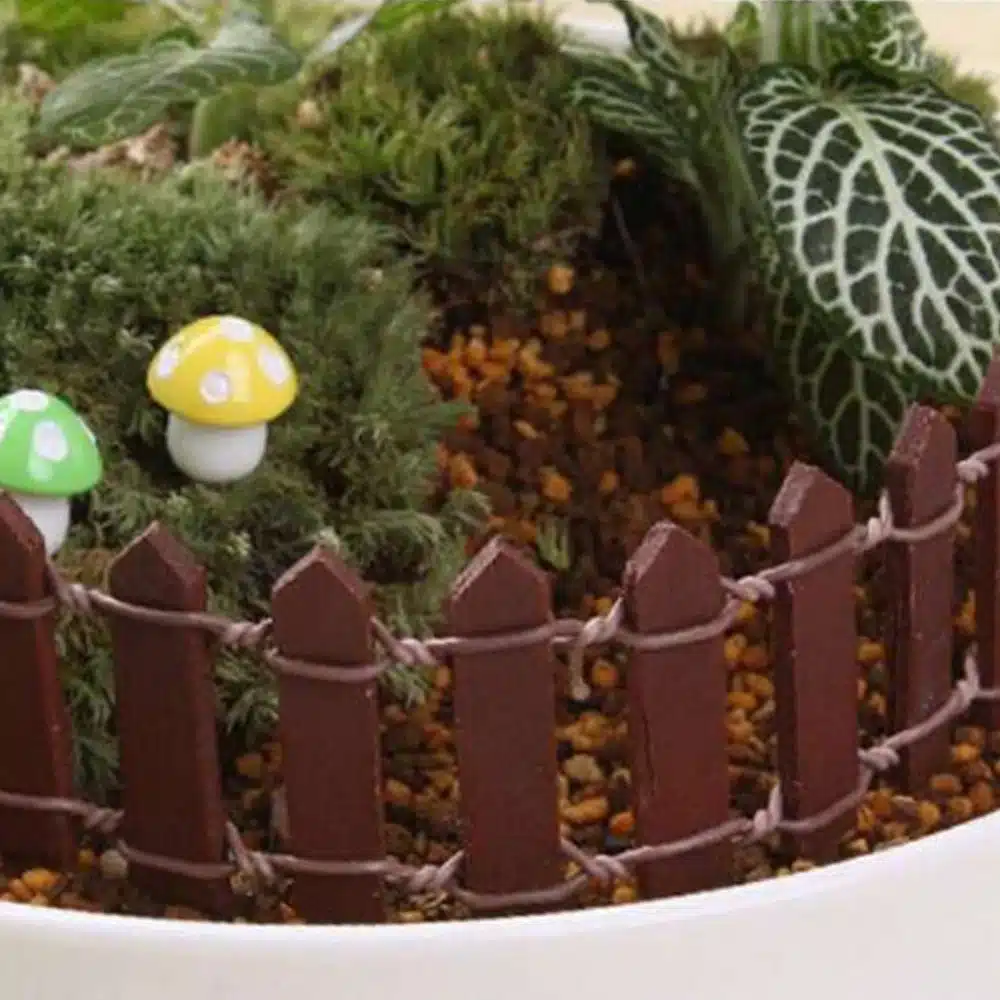 90*5cm Micro Landscape Fences Decoration Mini Landscaping Props Ornaments DIY Garden Simulation Fence Miniature Small Wood Fence 5