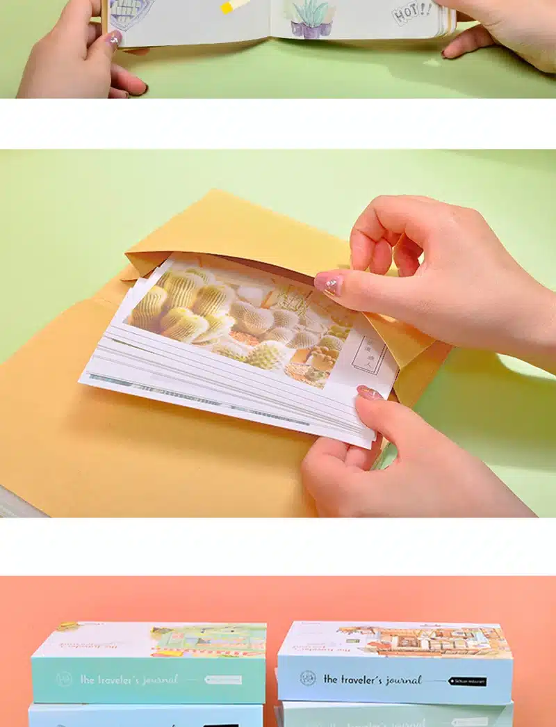 Korean A5 Notebook Set Kawaii Cute Planner Organizer Dokibook Personal Travel Diary Journal Note Books + 6 Colored Pens and Tape 18