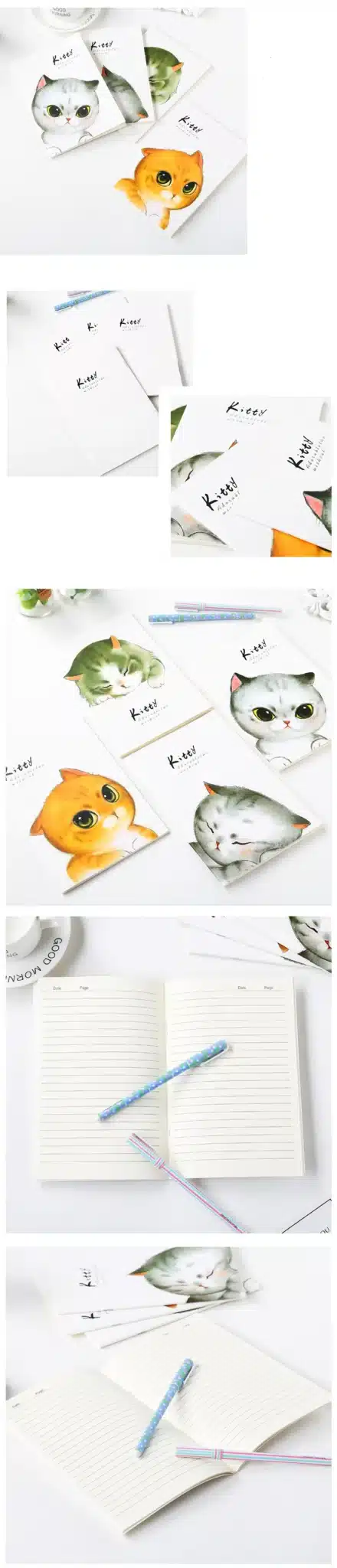 4 Color Cartoon Notebook Paper Cute Cat School Notebook Paper A5 Travelers Notebooks Planner Agenda Diary Stationery Store 6