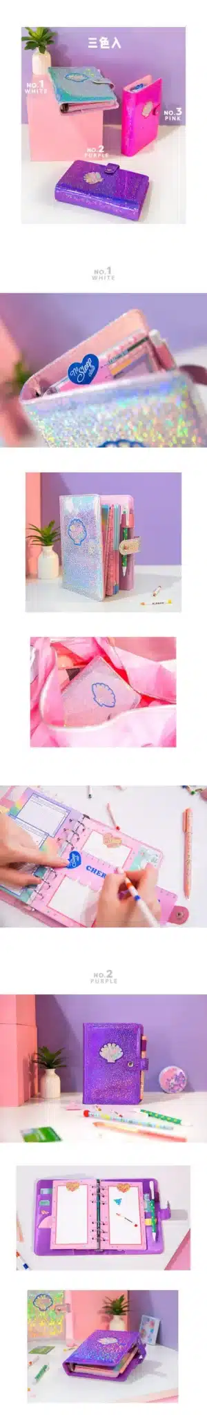 New Diary Book Embroidery shell NoteBook laser Note Book Traveler Diary Planner Notepad Leather Cover Notebook Journal Diary 2