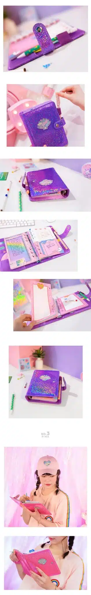 New Diary Book Embroidery shell NoteBook laser Note Book Traveler Diary Planner Notepad Leather Cover Notebook Journal Diary 3