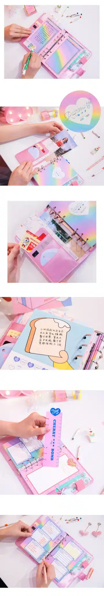 New Diary Book Embroidery shell NoteBook laser Note Book Traveler Diary Planner Notepad Leather Cover Notebook Journal Diary 4